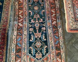 34. Antique Hand Knotted Wool runner (2'8" x 5'2")