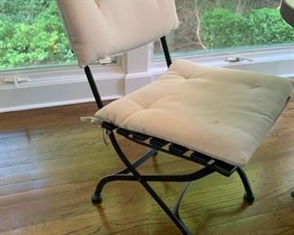 2. 4 Pottery Barn Folding Chairs w/ 2 Sets of Cushions (18" x 22" x 33")