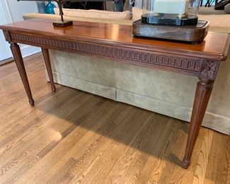 20. Carved Console Table (62" x 16" x 30")