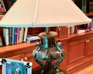 45. Metal and Wood Table Lamp (24")