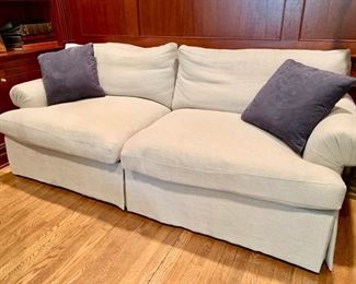 42. Custom Down 2 Cushion Linen Sofa (78" x 38" x 30")