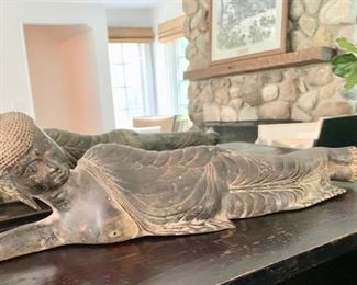 64. Metal Reclining Buddha (22")