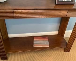 91. Vintage Lane Console Table w/ Parquet Top (40" x 14" x 27")