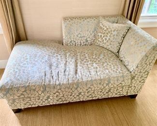 98. Silk and Velvet Upholstered Chaise (58" x 33" x 31")