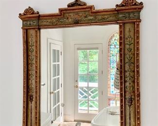 111. Antique Hand Painted Mirror (26" x 41")