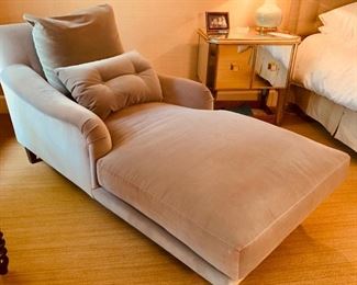102. Velvet Upholstered Chaise (34" x 72" x 32")