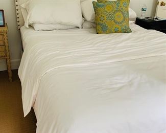 113. Queen Size Upholstered Bed w/ Nailhead Detail