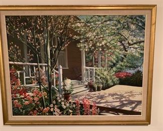125. Front Porch Scene signed Peter H. (45" x 34")