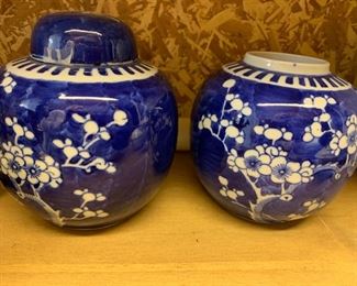 Asian Blue & White Ginger Jars