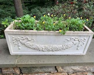 143. Pair of 26" Rectangle Cement Planters