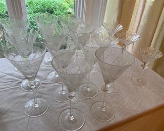49. 12 Cut Crystal Champagne Glasses