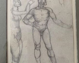 190. Graphite "Figure Studies" by F. Holder (5' x 8")