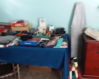 Two Drawer File; Lamp; Ironing Board and loads of personal goods