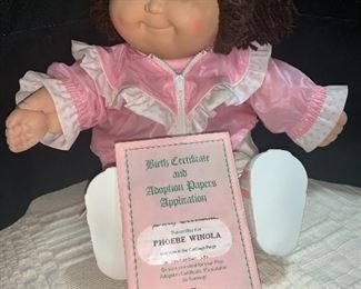 Cabbage Patch doll with birth certificate and adoption papers