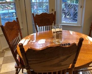 Oak kitchen table and chairs