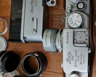 Vintage Leica camera with lenses