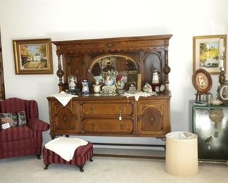 ANTIQUE BUFFET AND DECOR