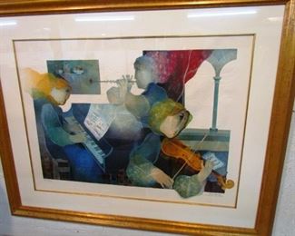 Lithograph on embossed paper (artist's proof 59/75) signed "Alvar" by Alvar Sunol Munoz-Ramos, Barcelona, Spain.  
