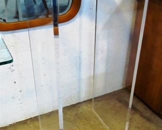 Lucite "waterfall" stand, 40" tall x 15" x 15".  
