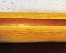 Multiple woods used in sculptural kitchen art