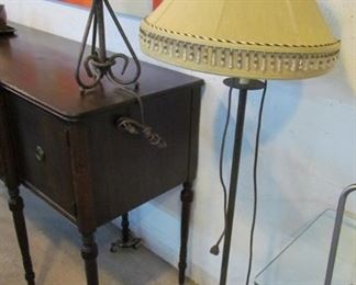Floor lamp and table lamp set.