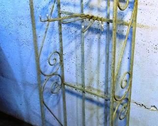 Painted metal bathroom rack