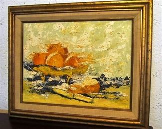 Modern art, oil on canvas, "Sunrise" by Agatha Dean