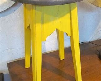 Little yellow wood stool