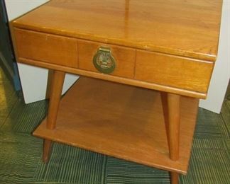 Very heavily made piece of Mid-Century furniture, of beechwood.  American.  Circa 1950.