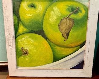 Green apple painting