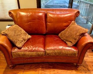 Haverty’s leather  love seat and couch