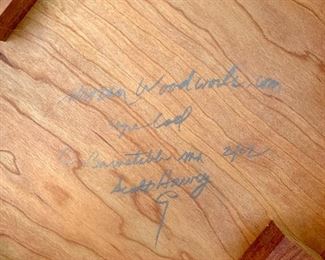 Signed Moran Woodworks custom made table