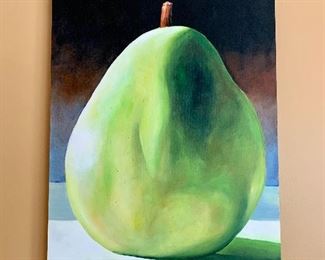 Larger pear painting by Toni Grate