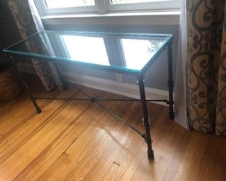 Glass Top Console Table $60