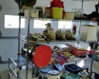 metal/plastic shelving units are NOT for sale, everything on them is for sale