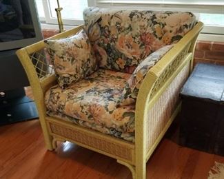 wicker/rattan set, never outdoors, mint condition