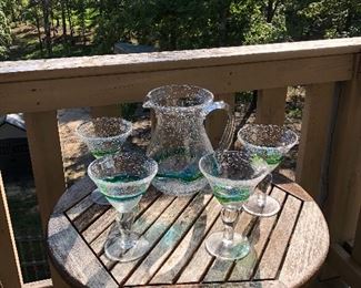 Margarita Time - Pitcher and with Matching Margarita Glasses. 