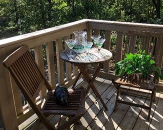 Another view of the Three Set Table and Matching Chairs.