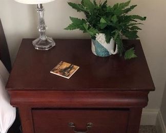 Side Bed Table with Curved Wood to match the Sleigh Bed.