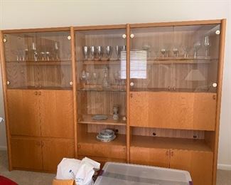 Lighted 3 piece display cabinets