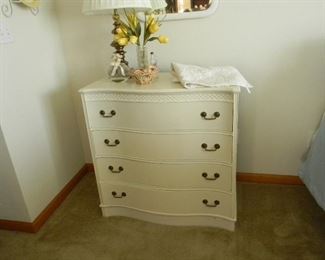 $68 Antique mahogany dresser painted white