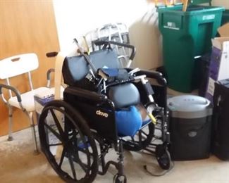 wheel chair, walkers, shower assist chair, bed rails