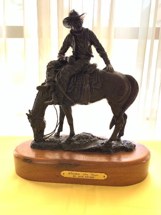 Lookin Em Over by Jack Bryant Sr. Bronze sculpture 