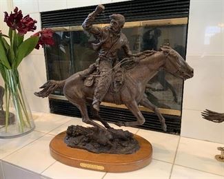 I’ll Be Back by Jack Bryant Sr. Bronze sculpture 