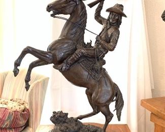 Scouting The West by Jack Bryant Sr. Bronze sculpture 