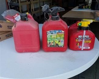 3 Gas Cans - 2 are 2 gallon, 1 is 1.25 gallon