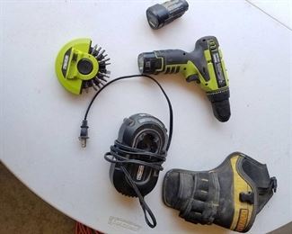 Rockwell Drill, extra battery, charger, bits, dewalt holster