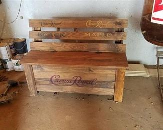Crown Royal Bench/Cooler - Back part needs a couple screws to sturdy it up