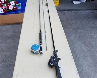 2 fishing rods and reels