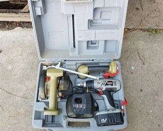 Craftsman 19.2 volt drill, trim saw, flashlight, charger